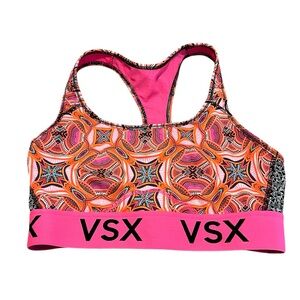 VSX Victoria’s Secret Sports Bra Womens Sz Medium Pink Orange Neon Racerback New